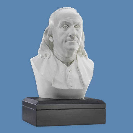 Benjamin Franklin 6" Marble Bust 3 Benjamin Franklin 6" Marble Bust