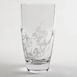 National Cherry Blossom Etched Crystal Vase