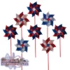 8 Piece Patriotic Pinwheels -DC GIFT SHOP Patriotic Mylar Pinwheels L