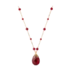 Red Siam Faceted Briolette Pendant Necklace