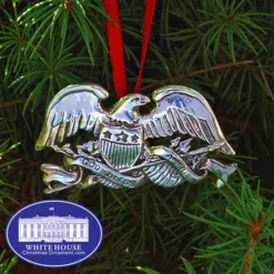 Sterling Silver Eagle Flag Ornament
