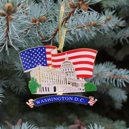 US Capitol Flag Ornament 3 US Capitol Flag Ornament